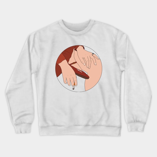 cigarette in hands Crewneck Sweatshirt by Mashas01ar